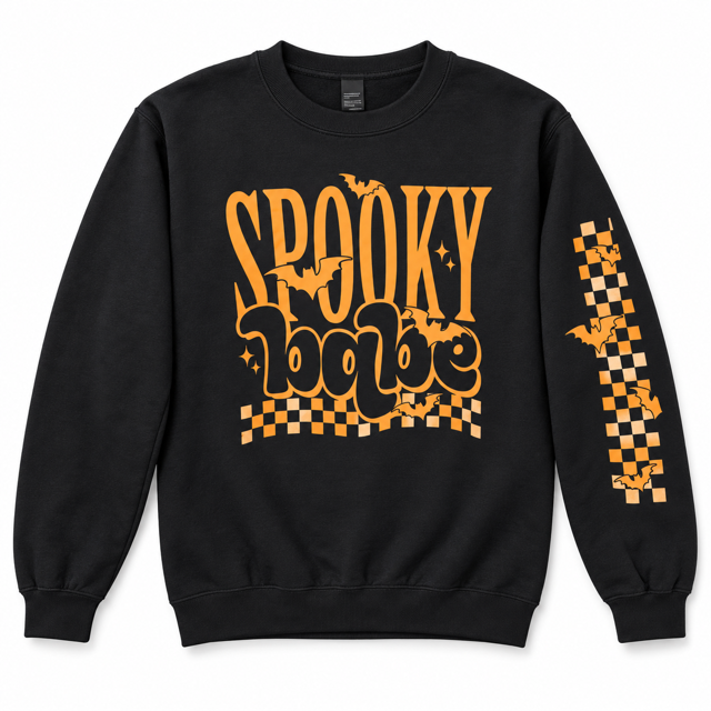Spooky Babe Black Crewneck Swearshirt