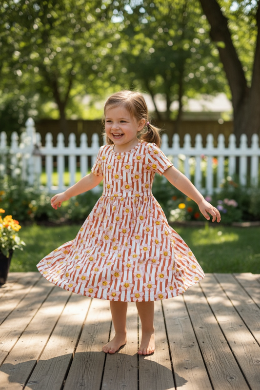 Boho Flower Bamboo Dress|818