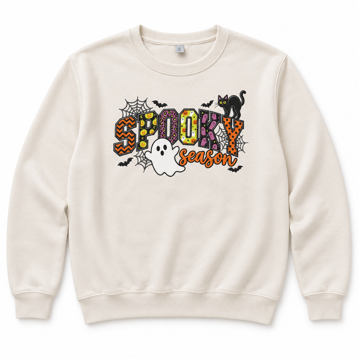 'Spooky' Halloween Crewneck in Cream