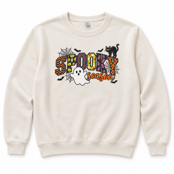 'Spooky' Halloween Crewneck in Cream