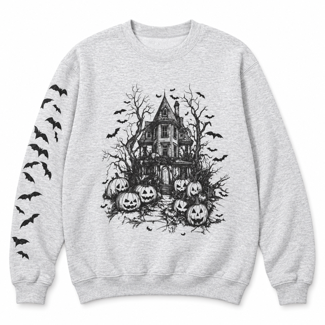 Vintage Halloween Ash Grey Crewneck Sweatshirt