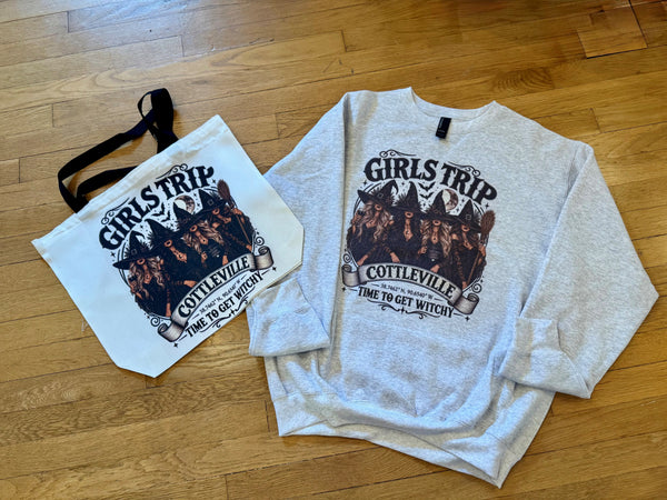 PRE-ORDER: Witches in Cottleville Crewneck Sweatshirt and Tote Bag
