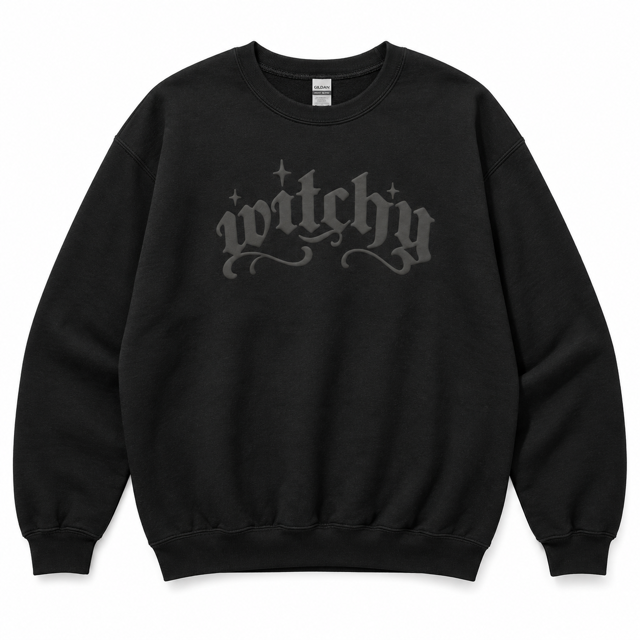'Witchy' Puff Print Crewneck Sweatshirt